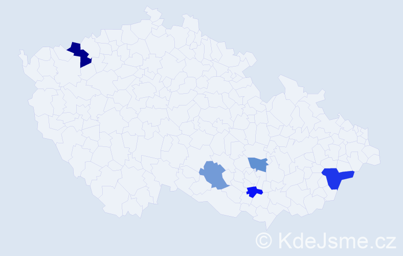 Příjmení: 'Zettelmannová', počet výskytů 7 v celé ČR