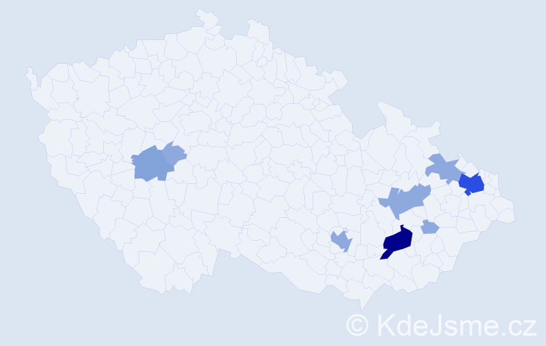 Příjmení: 'Stachoň', počet výskytů 20 v celé ČR