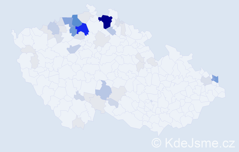 Příjmení: 'Gujda', počet výskytů 188 v celé ČR