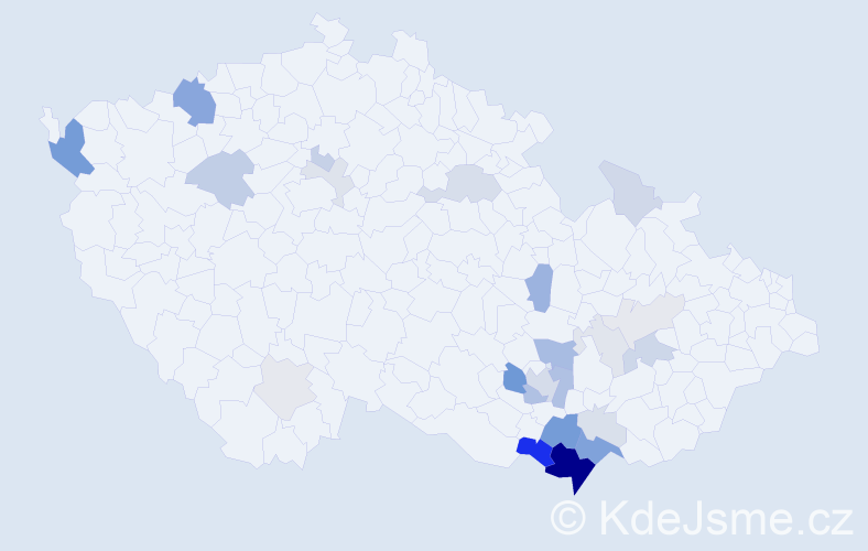 Příjmení: 'Cabal', počet výskytů 78 v celé ČR