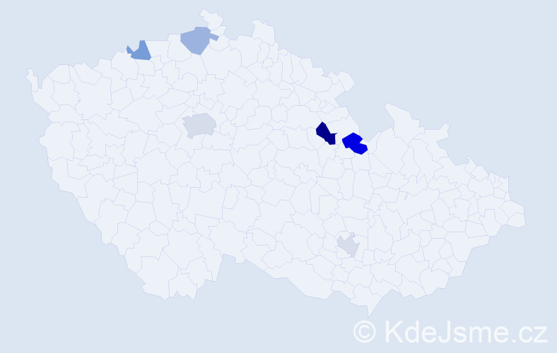 Příjmení: 'Klubertová', počet výskytů 10 v celé ČR