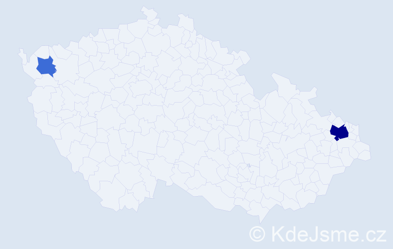 Příjmení: 'Fojtův', počet výskytů 6 v celé ČR