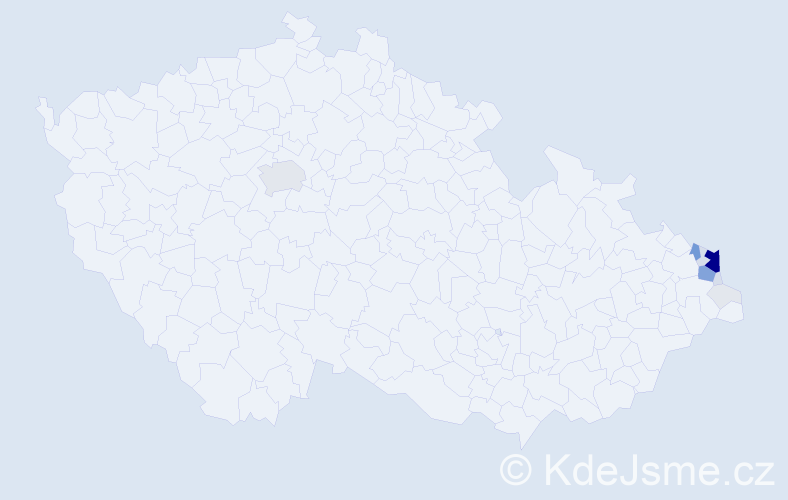 Příjmení: 'Pietrasz', počet výskytů 69 v celé ČR