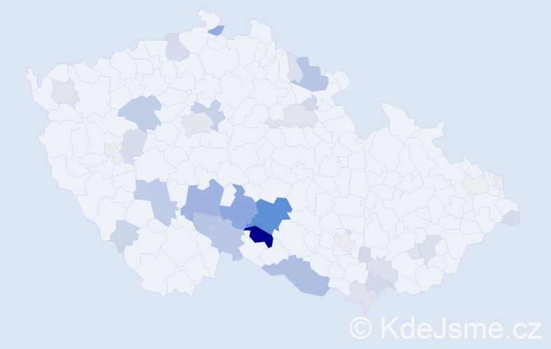 Příjmení: 'Komínová', počet výskytů 134 v celé ČR