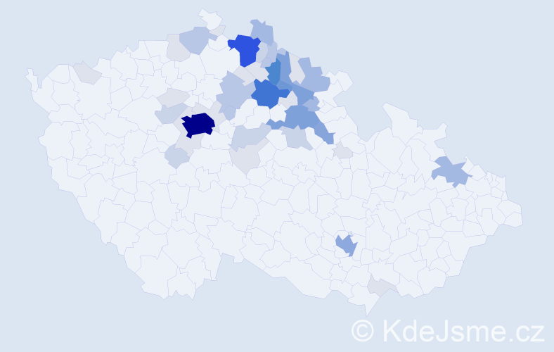 Příjmení: 'Dlabola', počet výskytů 164 v celé ČR
