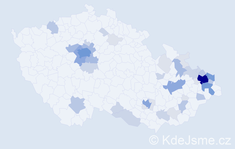 Příjmení: 'Babišová', počet výskytů 144 v celé ČR