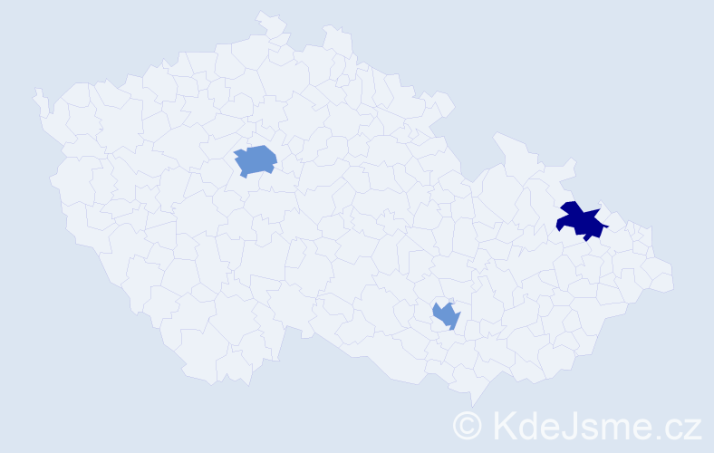Příjmení: 'Vučkovićová', počet výskytů 5 v celé ČR