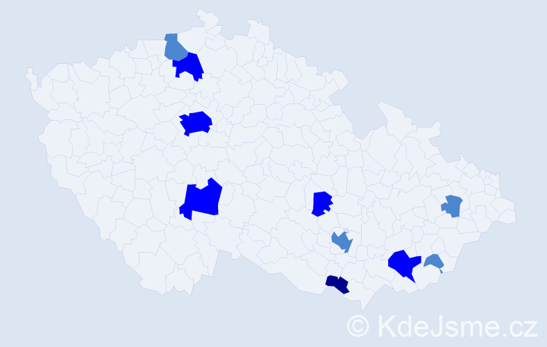 Příjmení: 'Kokavcová', počet výskytů 17 v celé ČR