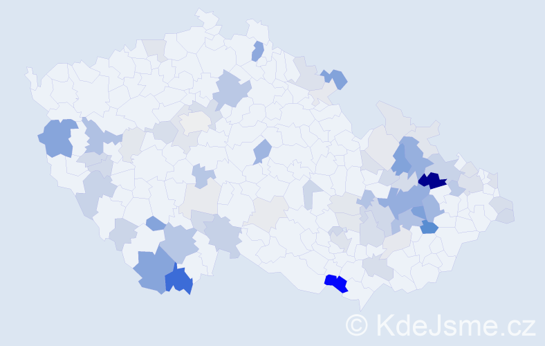 Příjmení: 'Bejdák', počet výskytů 195 v celé ČR