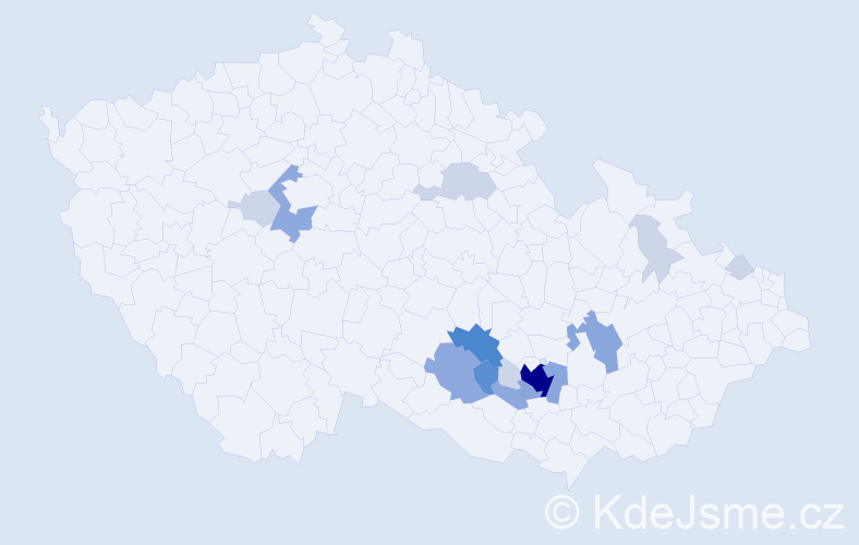 Příjmení: 'Nevrtal', počet výskytů 44 v celé ČR