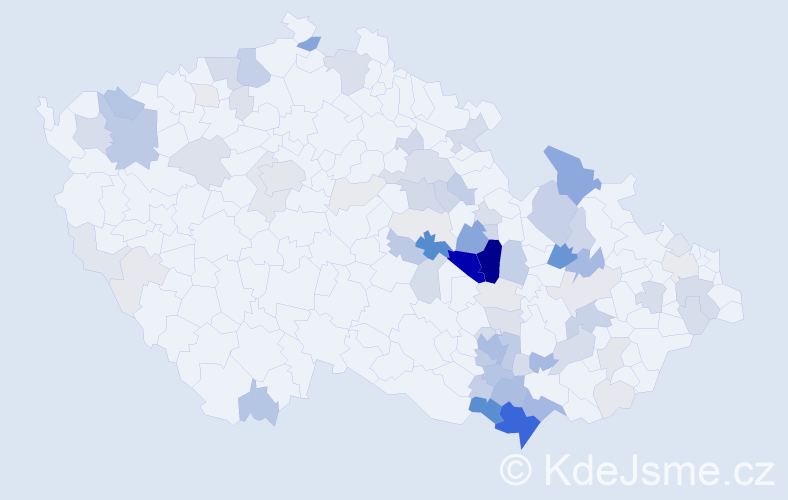 Příjmení: 'Cupalová', počet výskytů 274 v celé ČR