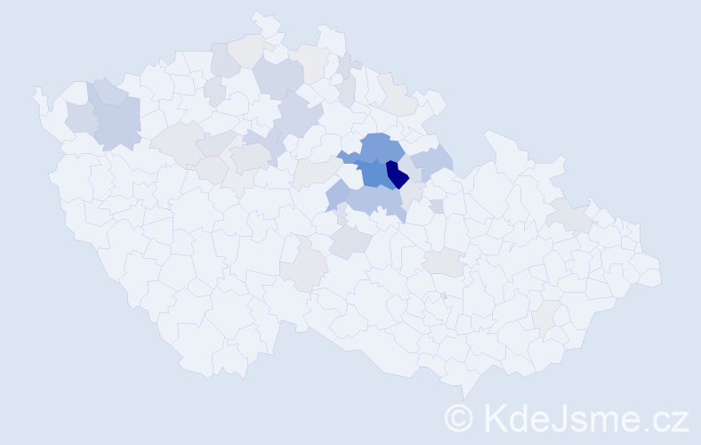 Příjmení: 'Bačinová', počet výskytů 157 v celé ČR
