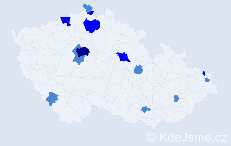 Příjmení: 'Reváková', počet výskytů 20 v celé ČR