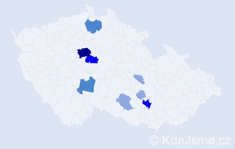 Příjmení: 'Viewegh', počet výskytů 20 v celé ČR