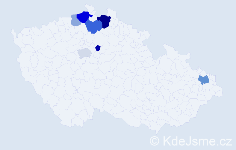 Příjmení: 'Maliariková', počet výskytů 18 v celé ČR