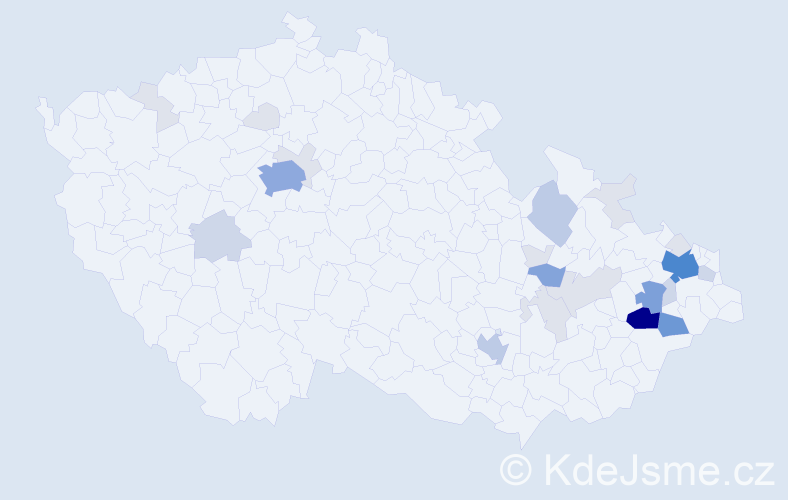 Příjmení: 'Krůpová', počet výskytů 93 v celé ČR