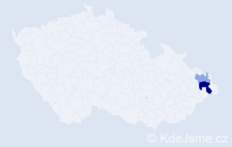 Příjmení: 'Cuprák', počet výskytů 9 v celé ČR