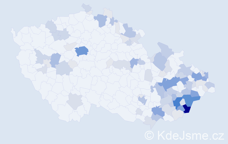 Příjmení: 'Valčík', počet výskytů 327 v celé ČR