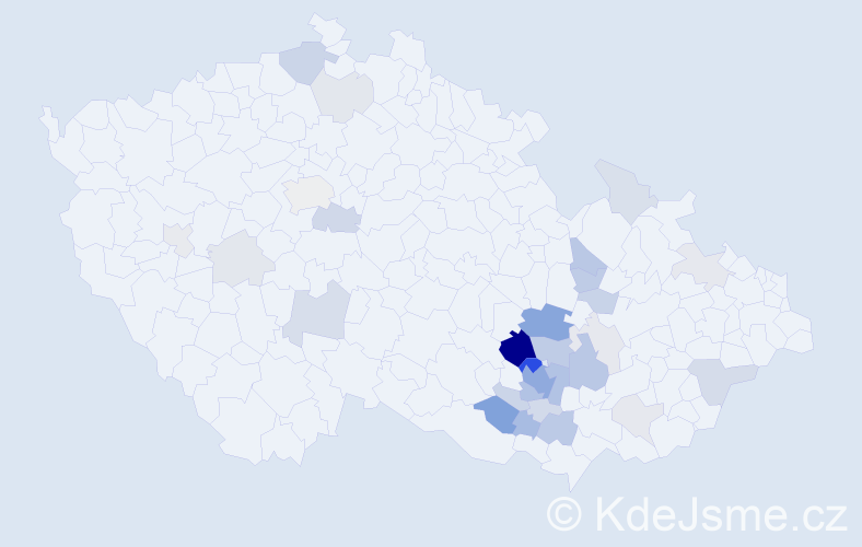 Příjmení: 'Plevač', počet výskytů 93 v celé ČR