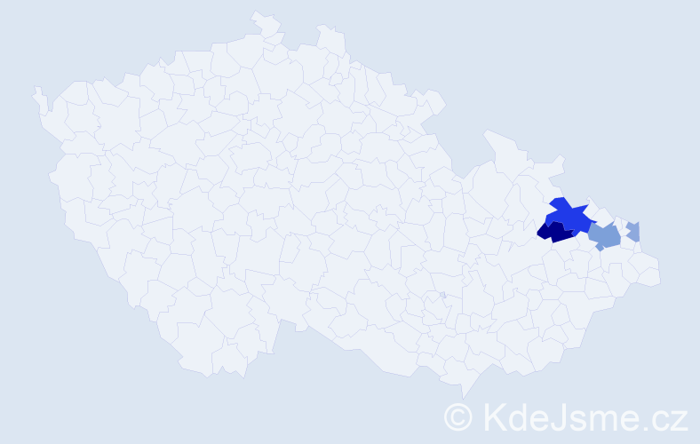 Příjmení: 'Mižďoch', počet výskytů 10 v celé ČR