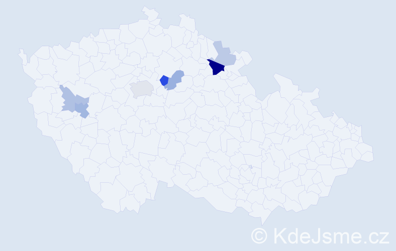 Příjmení: 'Klikoš', počet výskytů 15 v celé ČR