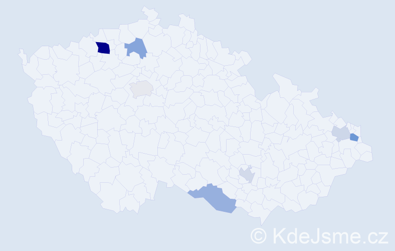 Příjmení: 'Tirdilová', počet výskytů 12 v celé ČR