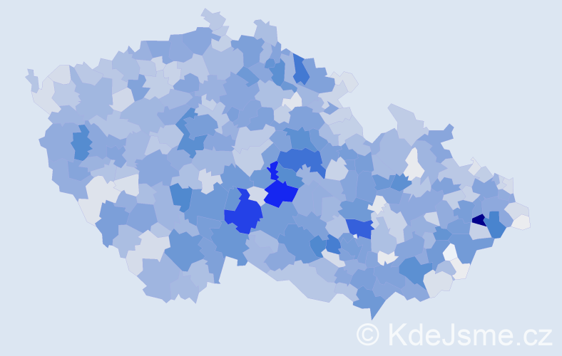 Příjmení: 'Blažek', počet výskytů 7235 v celé ČR