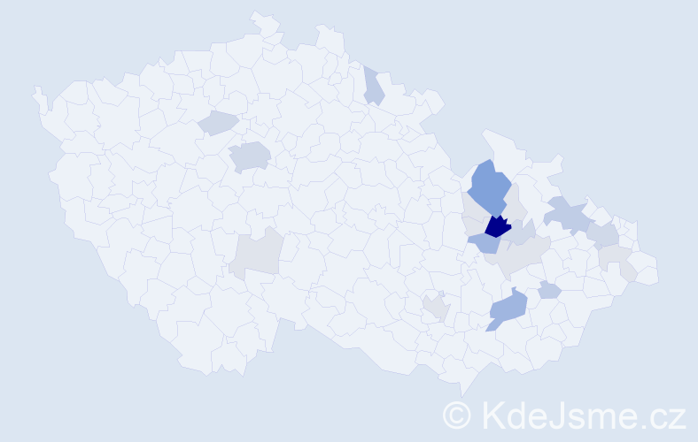 Příjmení: 'Maitner', počet výskytů 73 v celé ČR