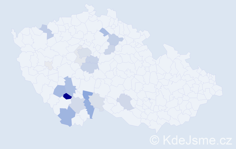 Příjmení: 'Činátlová', počet výskytů 50 v celé ČR