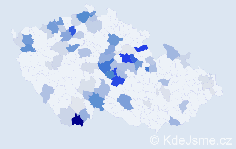 Příjmení: 'Zelinger', počet výskytů 208 v celé ČR