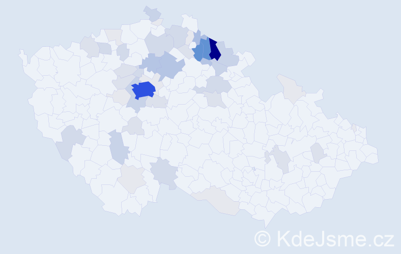 Příjmení: 'Mejsnarová', počet výskytů 217 v celé ČR