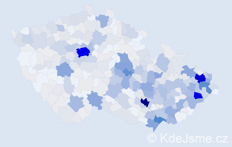 Příjmení: 'Vašek', počet výskytů 2170 v celé ČR