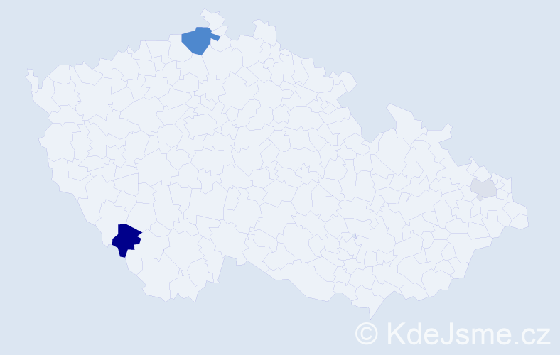 Příjmení: 'Petry', počet výskytů 7 v celé ČR