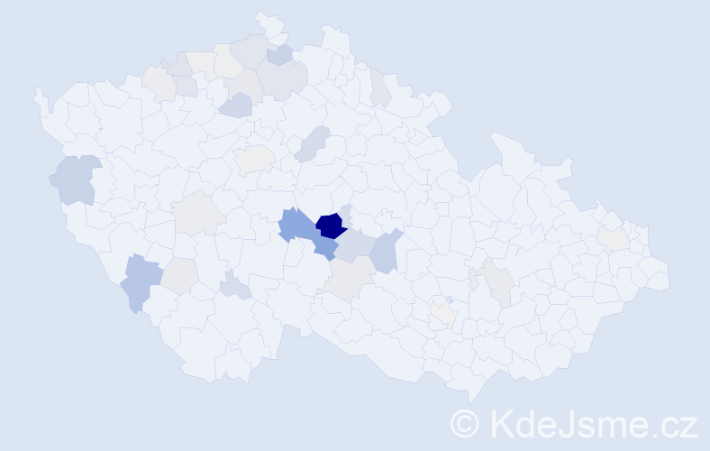 Příjmení: 'Kluch', počet výskytů 101 v celé ČR