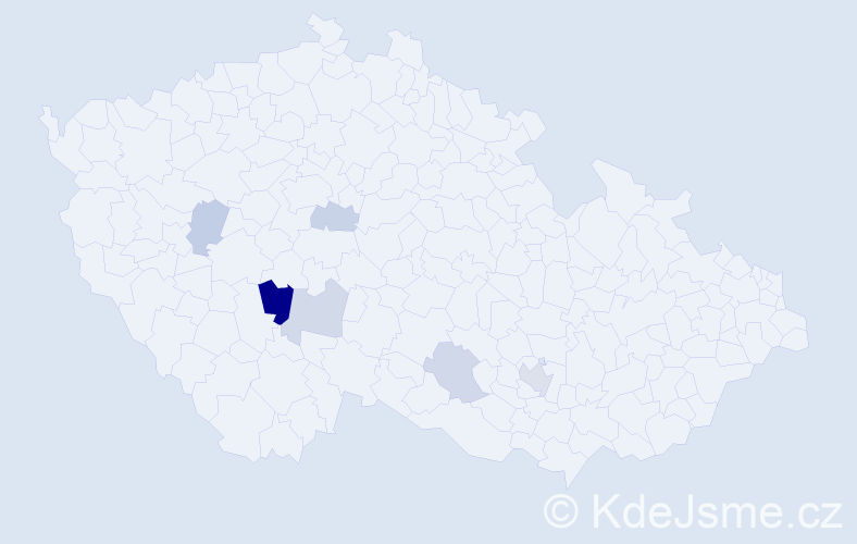 Příjmení: 'Busínský', počet výskytů 10 v celé ČR