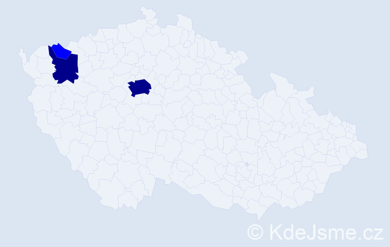 Příjmení: 'Lesserová', počet výskytů 5 v celé ČR