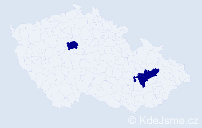 Příjmení: 'Haiclová', počet výskytů 6 v celé ČR