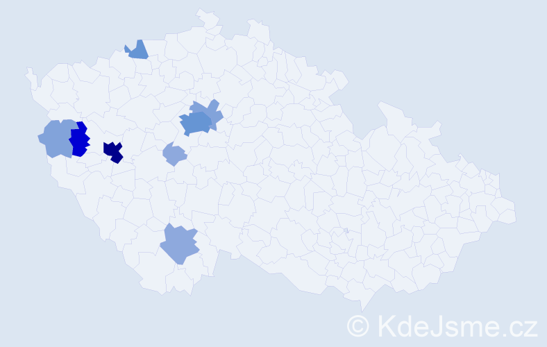 Příjmení: 'Kaprhálová', počet výskytů 27 v celé ČR