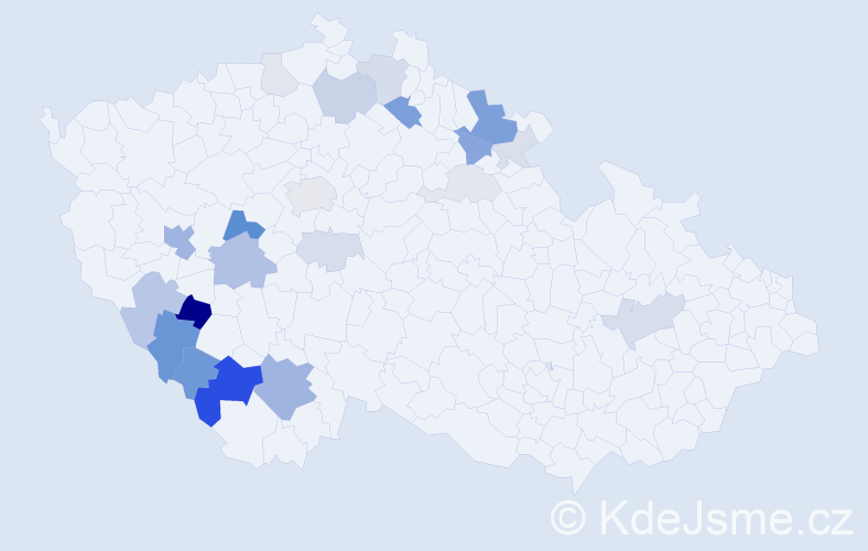 Příjmení: 'Lád', počet výskytů 64 v celé ČR