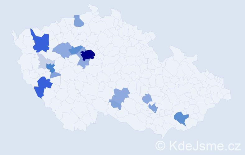Příjmení: 'Kubernátová', počet výskytů 63 v celé ČR