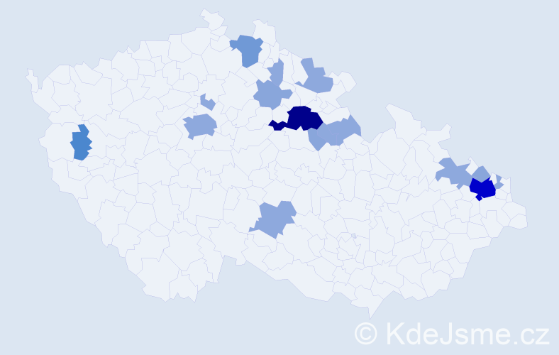 Příjmení: 'Ende', počet výskytů 39 v celé ČR