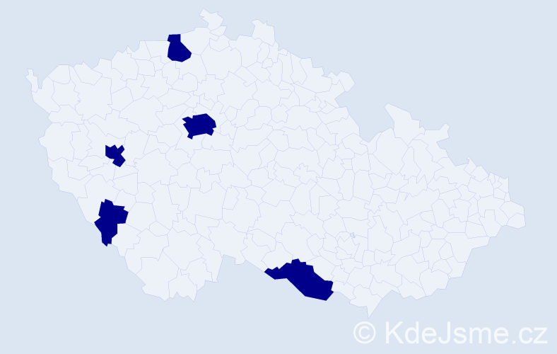 Příjmení: 'Scheller', počet výskytů 5 v celé ČR