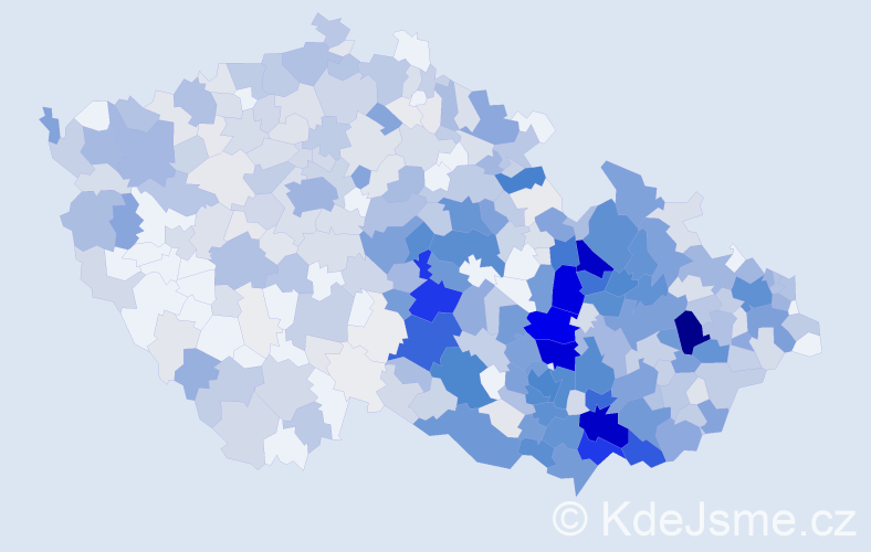 Příjmení: 'Vašíček', počet výskytů 2713 v celé ČR