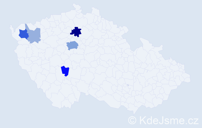 Příjmení: 'Rymonová', počet výskytů 20 v celé ČR