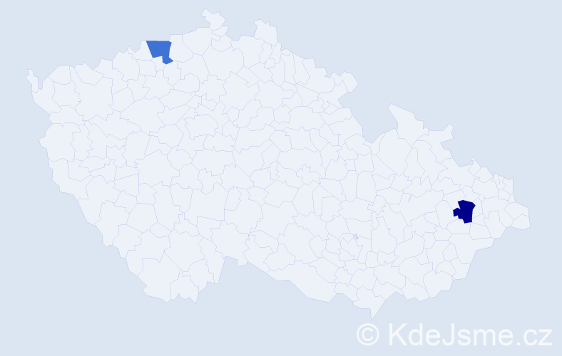 Příjmení: 'Karanedeva', počet výskytů 2 v celé ČR