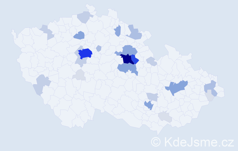 Příjmení: 'Mandysová', počet výskytů 106 v celé ČR