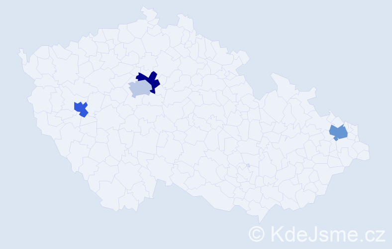 Příjmení: 'Czeneová', počet výskytů 4 v celé ČR
