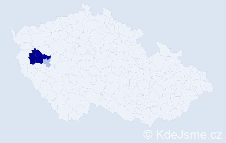 Příjmení: 'Vukovová', počet výskytů 5 v celé ČR