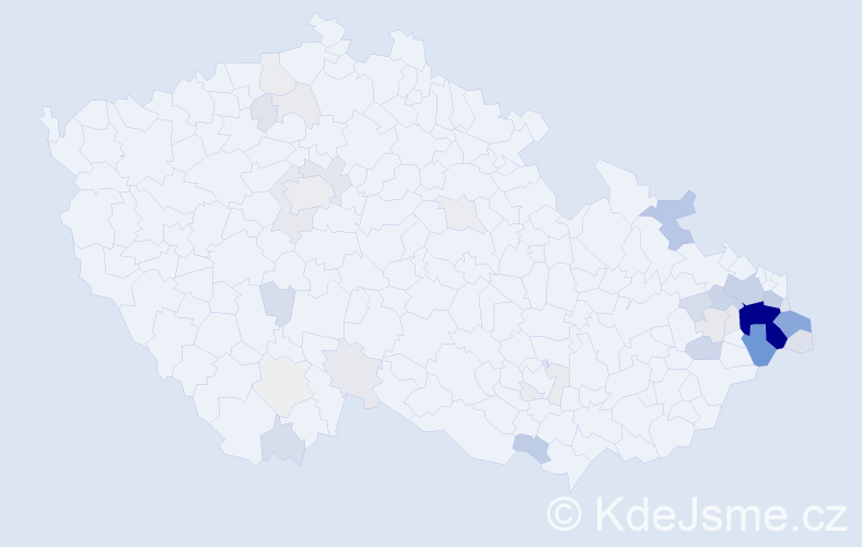 Příjmení: 'Koloničná', počet výskytů 170 v celé ČR