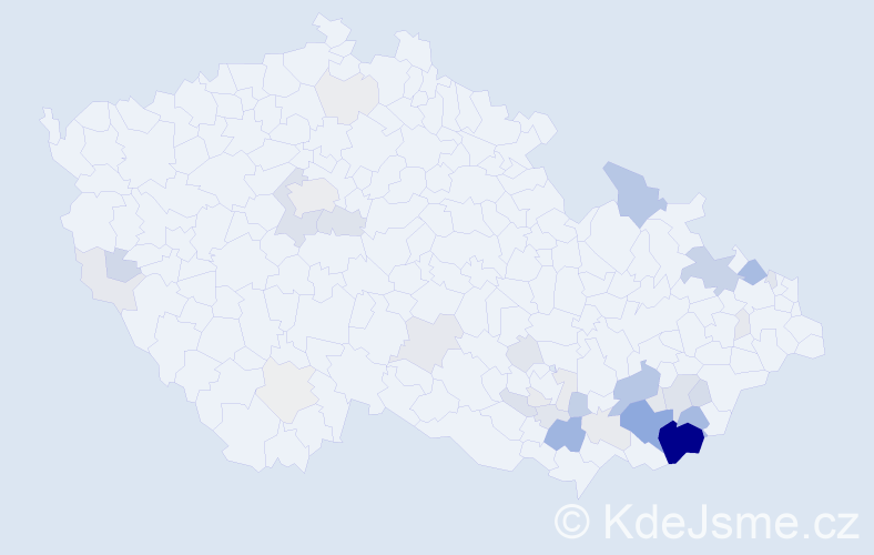Příjmení: 'Haloda', počet výskytů 142 v celé ČR